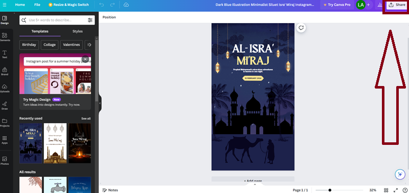 Cara Membuat Poster Isra Miraj yang Menarik 5
