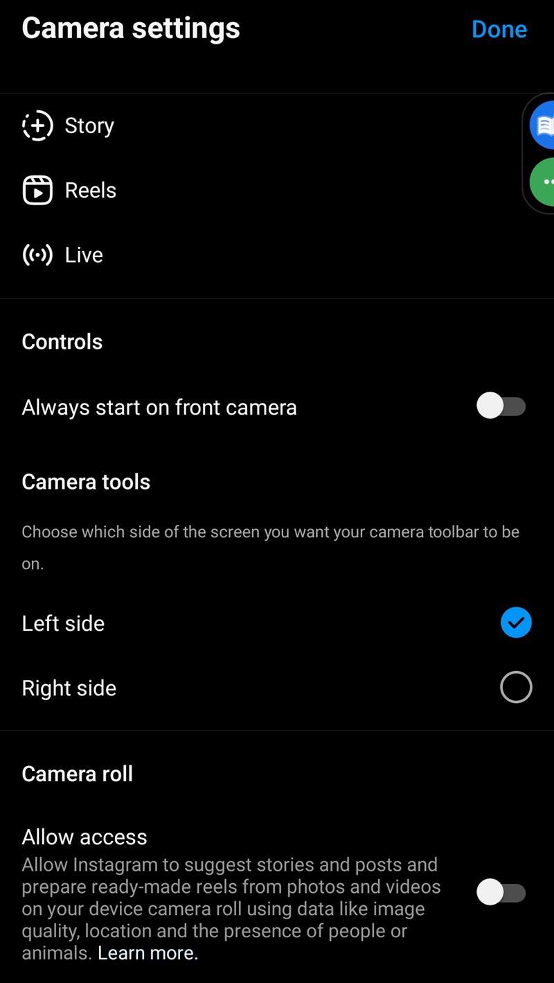 Cara Setting Kamera Instagram 2