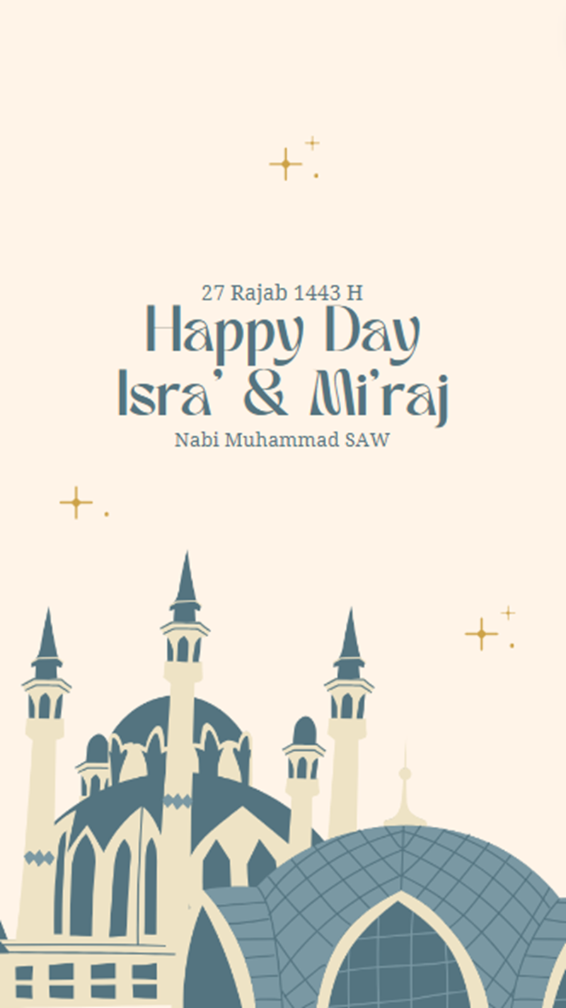 Pastel Happy Day Isra' & Mi'raj Instagram Story