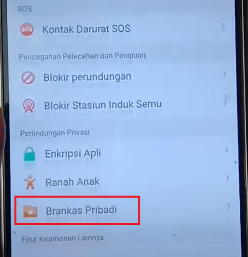 Buka Brankas Pribadi HP OPPO Lewat Settings 3