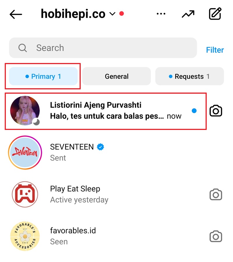 Cara Membalas Pesan di Instagram 2