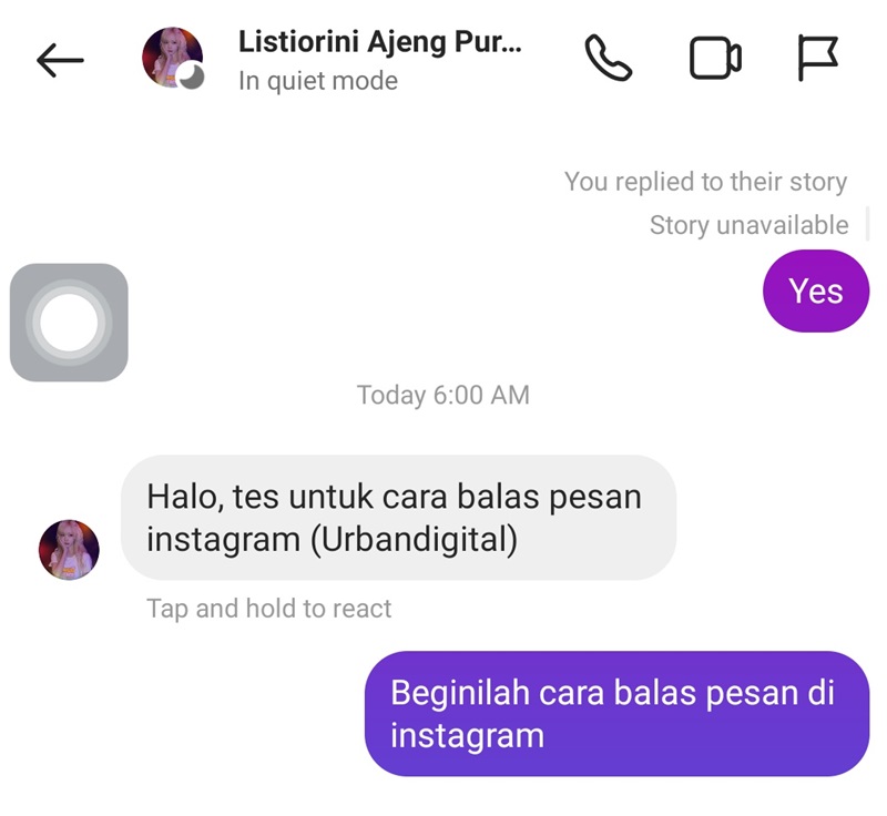 Cara Membalas Pesan di Instagram 5