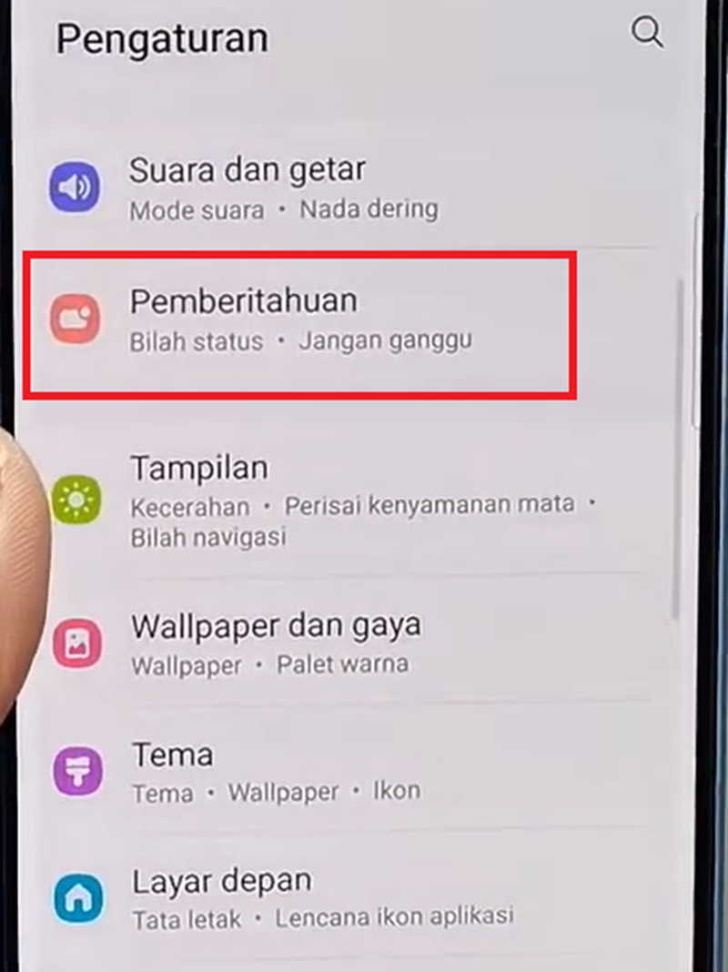 Aktifkan tampilan persentase baterai di Samsung melalui pengaturan