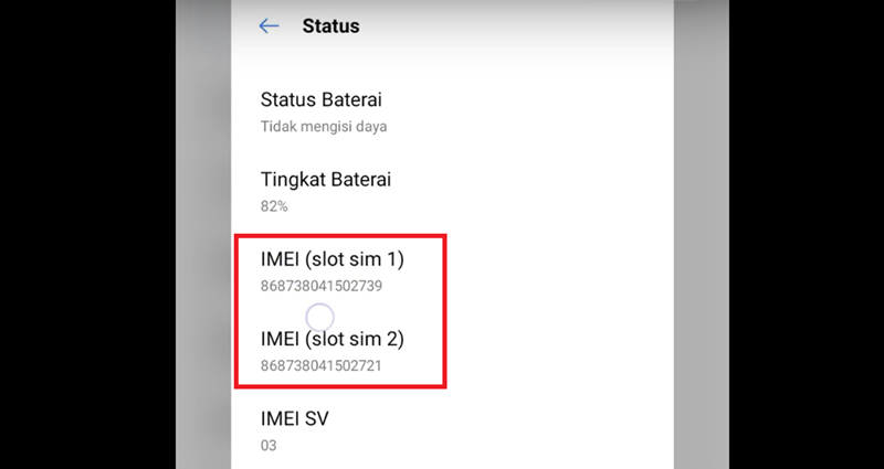 Cek IMEI Realme di Pengaturan 4