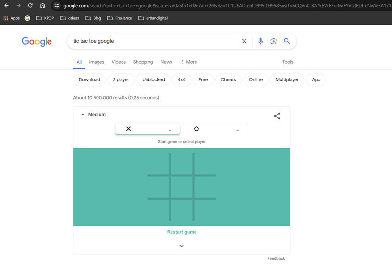 Tutorial Cara Main Tic Tac Toe Google 2