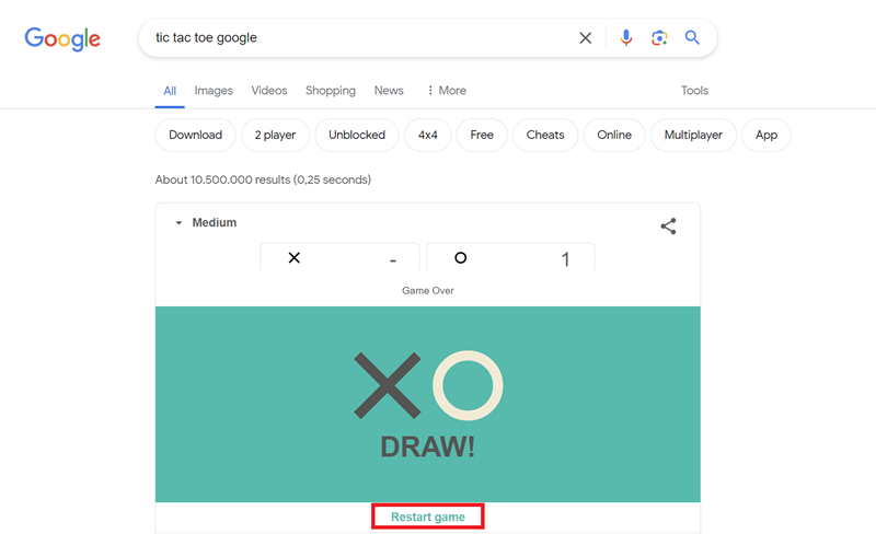 Tutorial Cara Main Tic Tac Toe Google 5