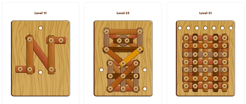 Wood Nuts & Bolts Puzzle