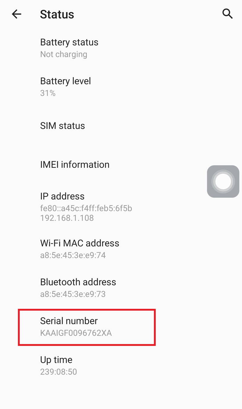 cara cek serial number di HP 4