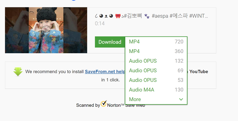 cara download shorts video YouTube - Savefromnet 4