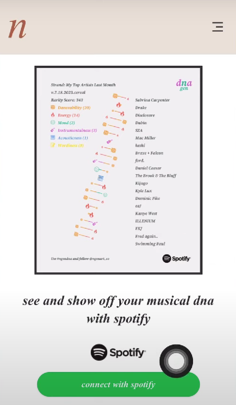 cara membuat spotify dna 6
