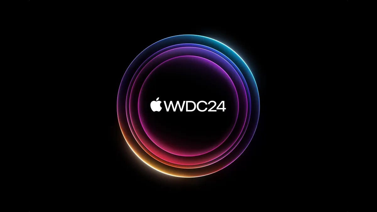 wwdc24 a colorful circle with white text