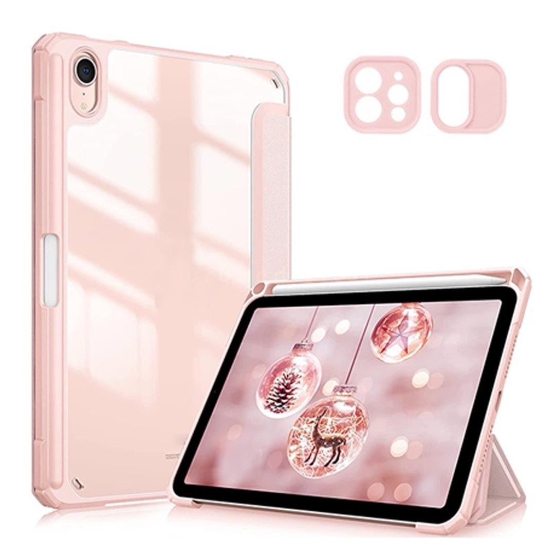 GOOJODOQ Semi Clear Silicone iPad Case pink