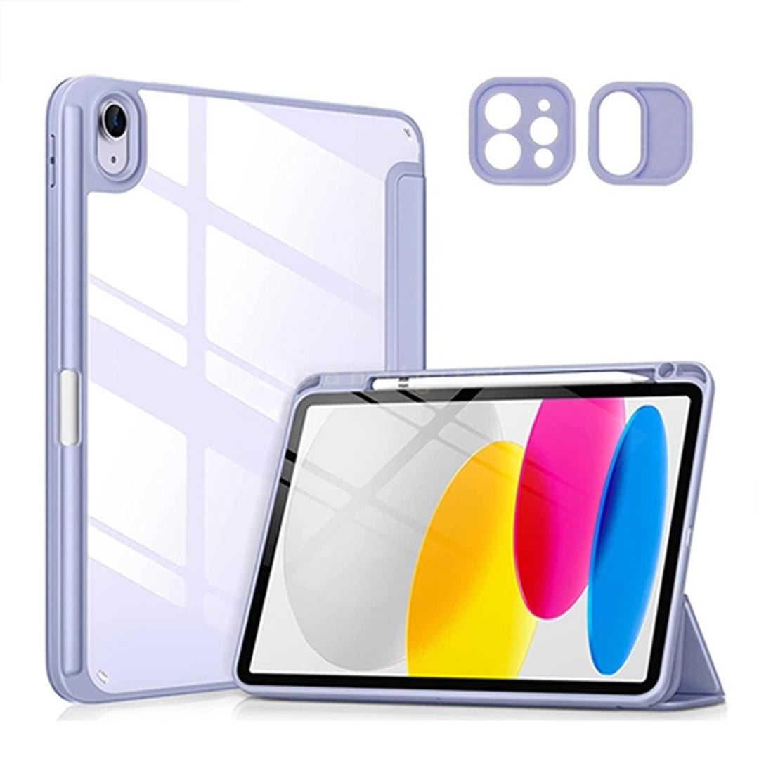 GOOJODOQ Semi Clear Silicone iPad Case ungu