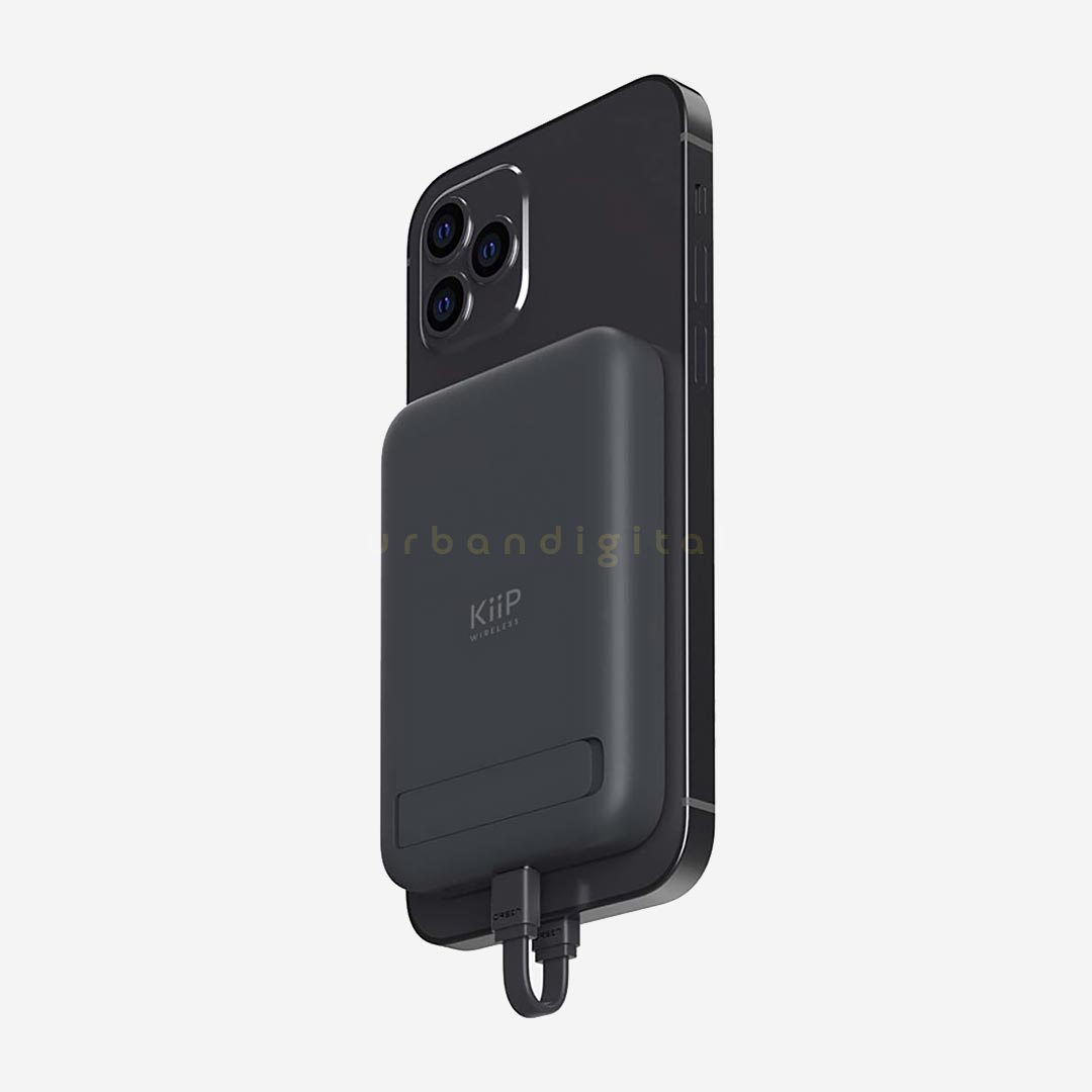 KiiP EW52 wireless power bank hitam pakai kabel