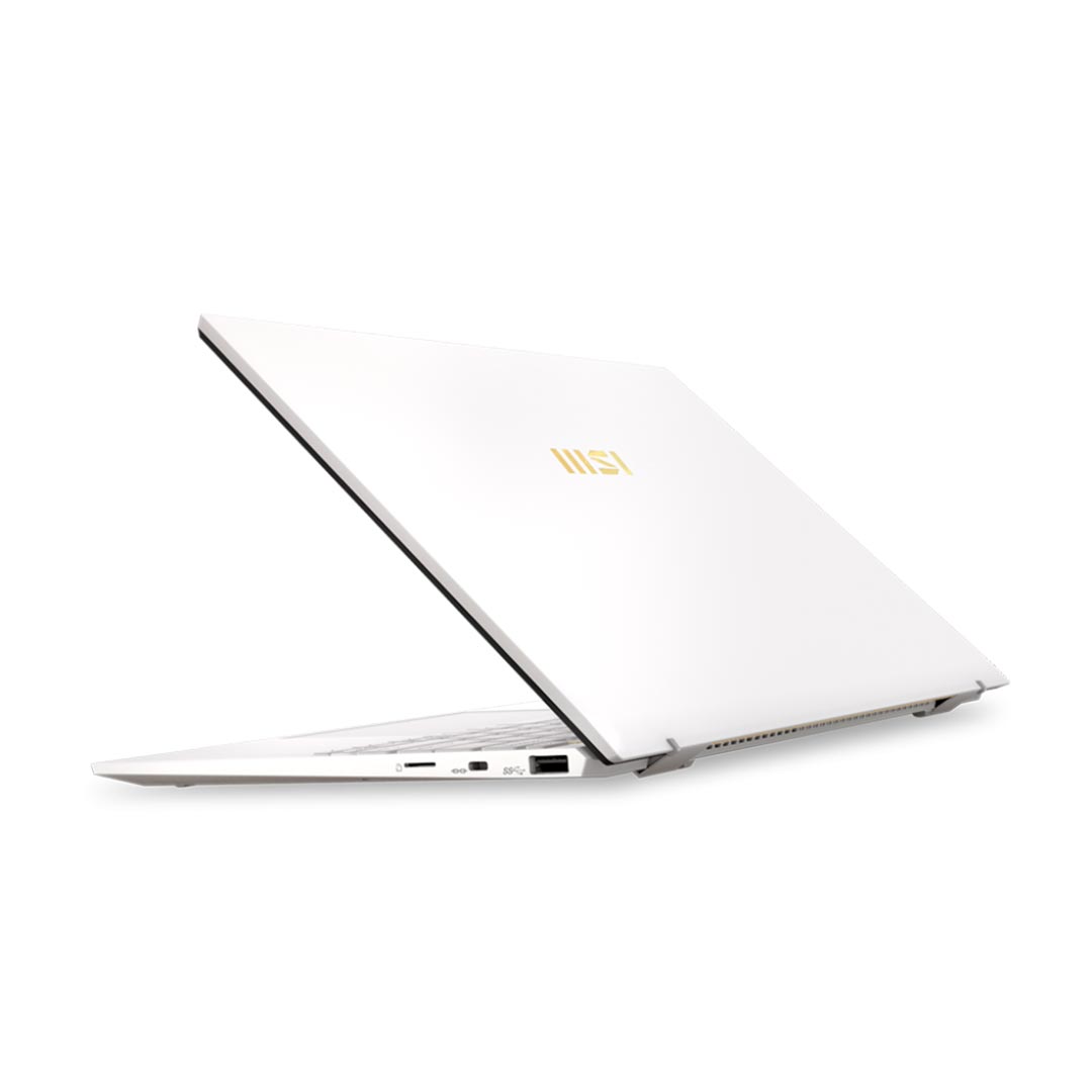 MSI Prestige 13 Evo putih bagian kuar