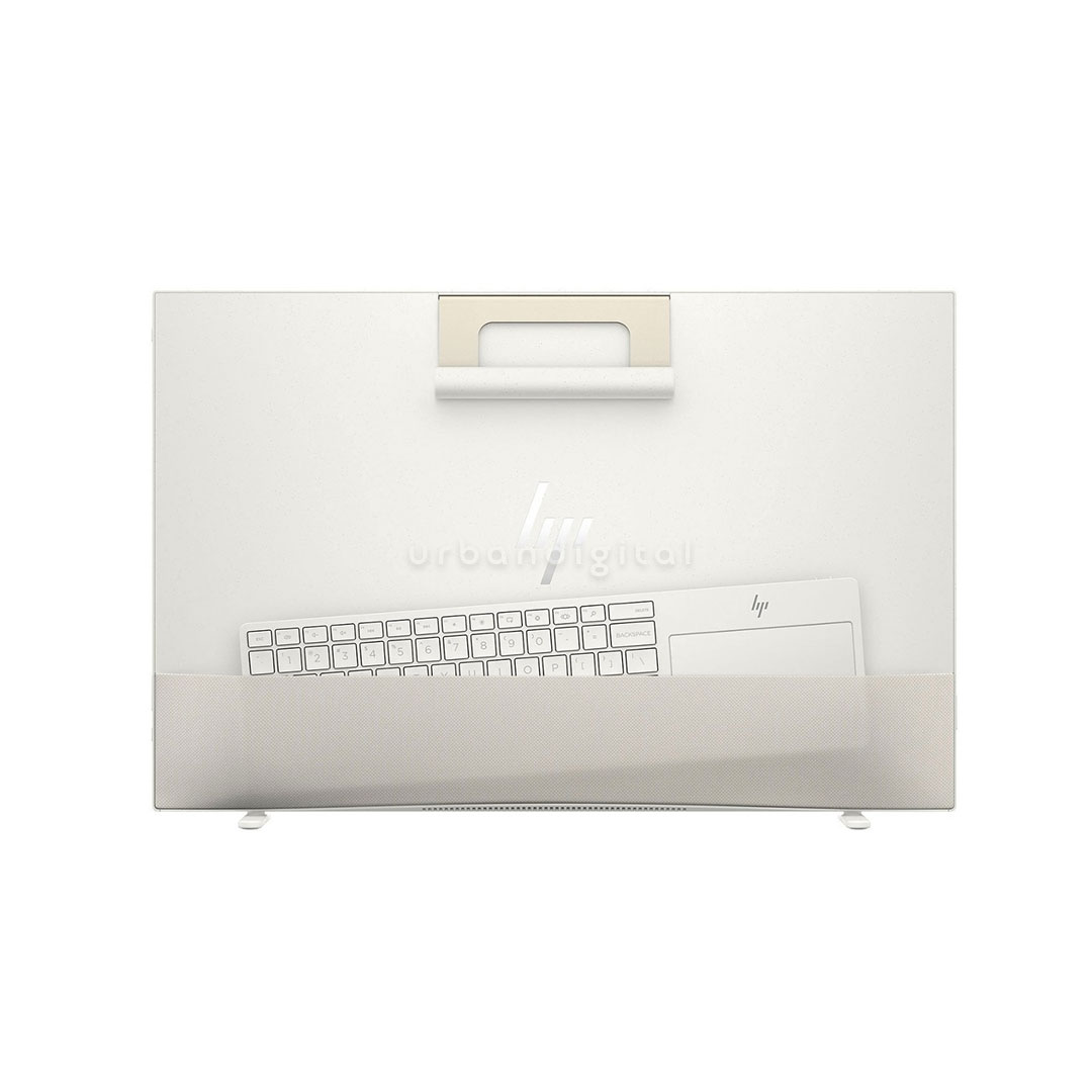 PC AIO HP Envy Move bagian belakang dengan keyboard
