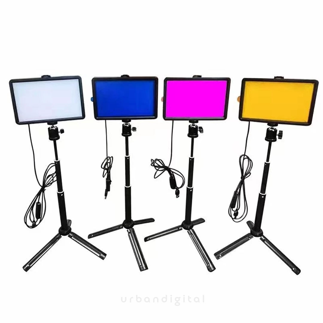 Lampu Fotografi-Live Vlogging Dengan Filter Warna dan Tripod