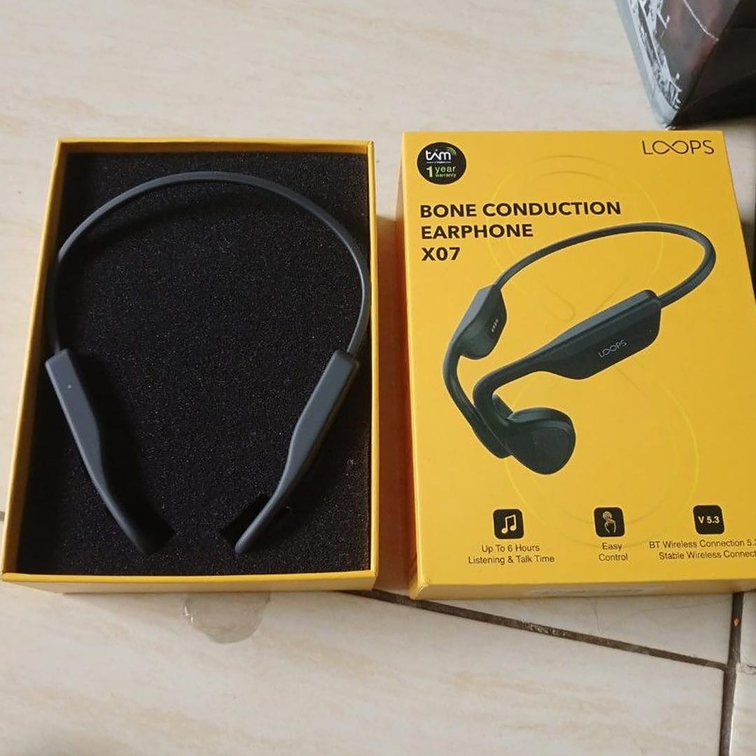 earphone bone conduction LOOPS X07 dalam kotak