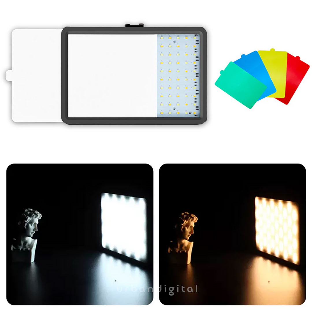 lampu led kotak dengan filter warna-warni