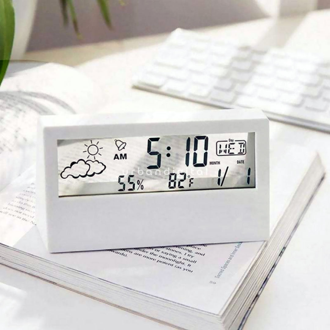 jam meja digital lcd transparan