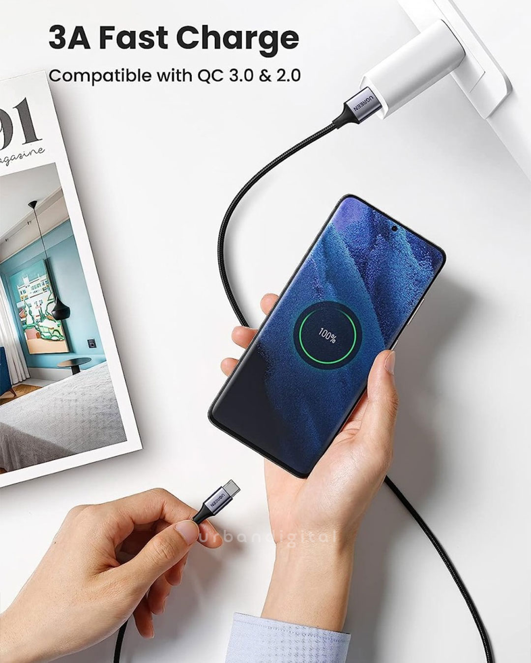 kabel charger type-c ugreen fast charging