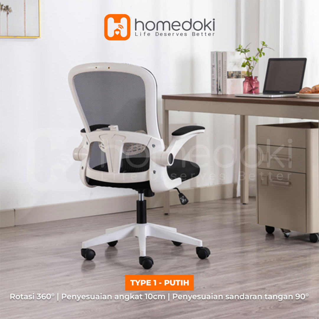 kursi ergonomis homedoki type 1 putih