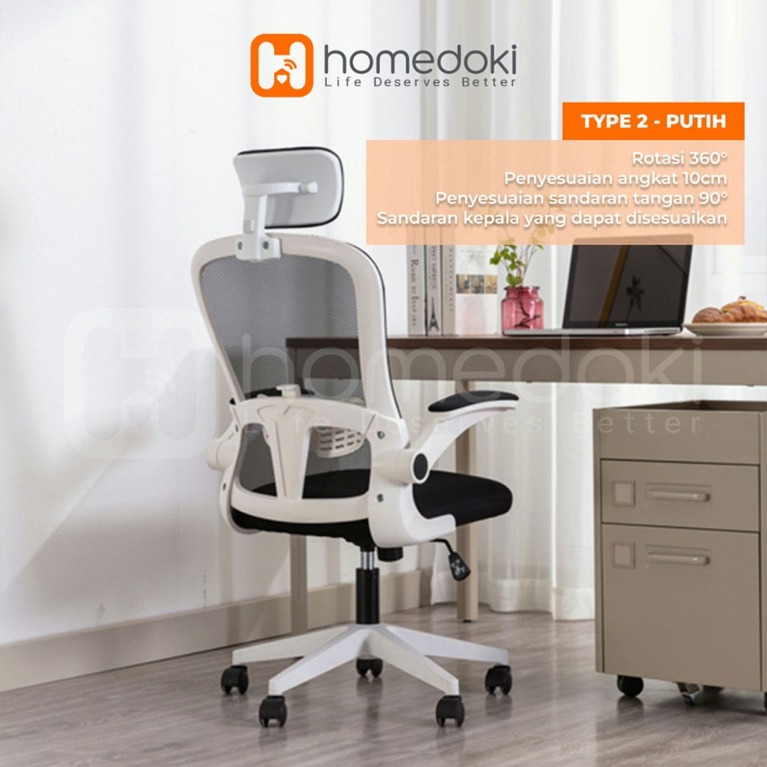 kursi ergonomis homedoki type 2 putih