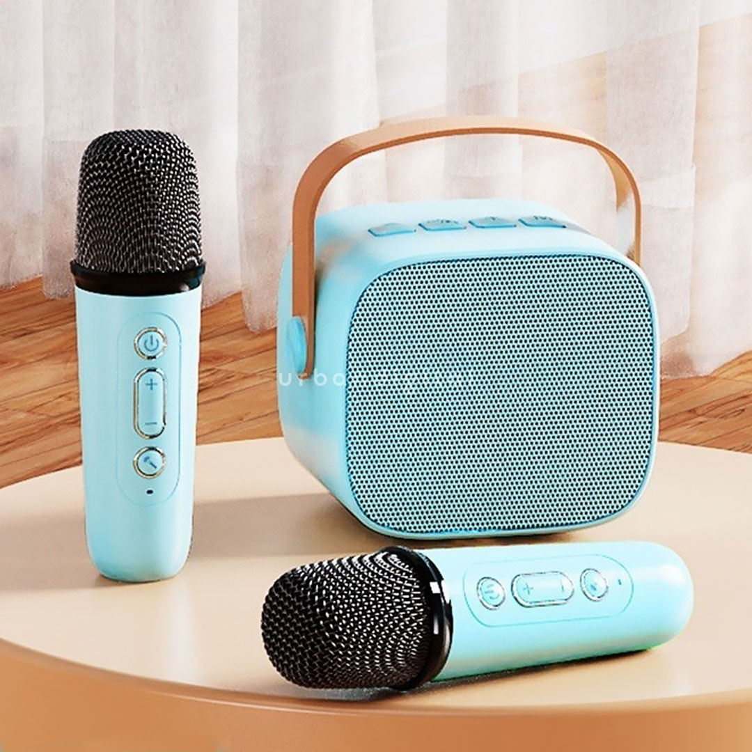 mini bluetooth speaker karaoke biru