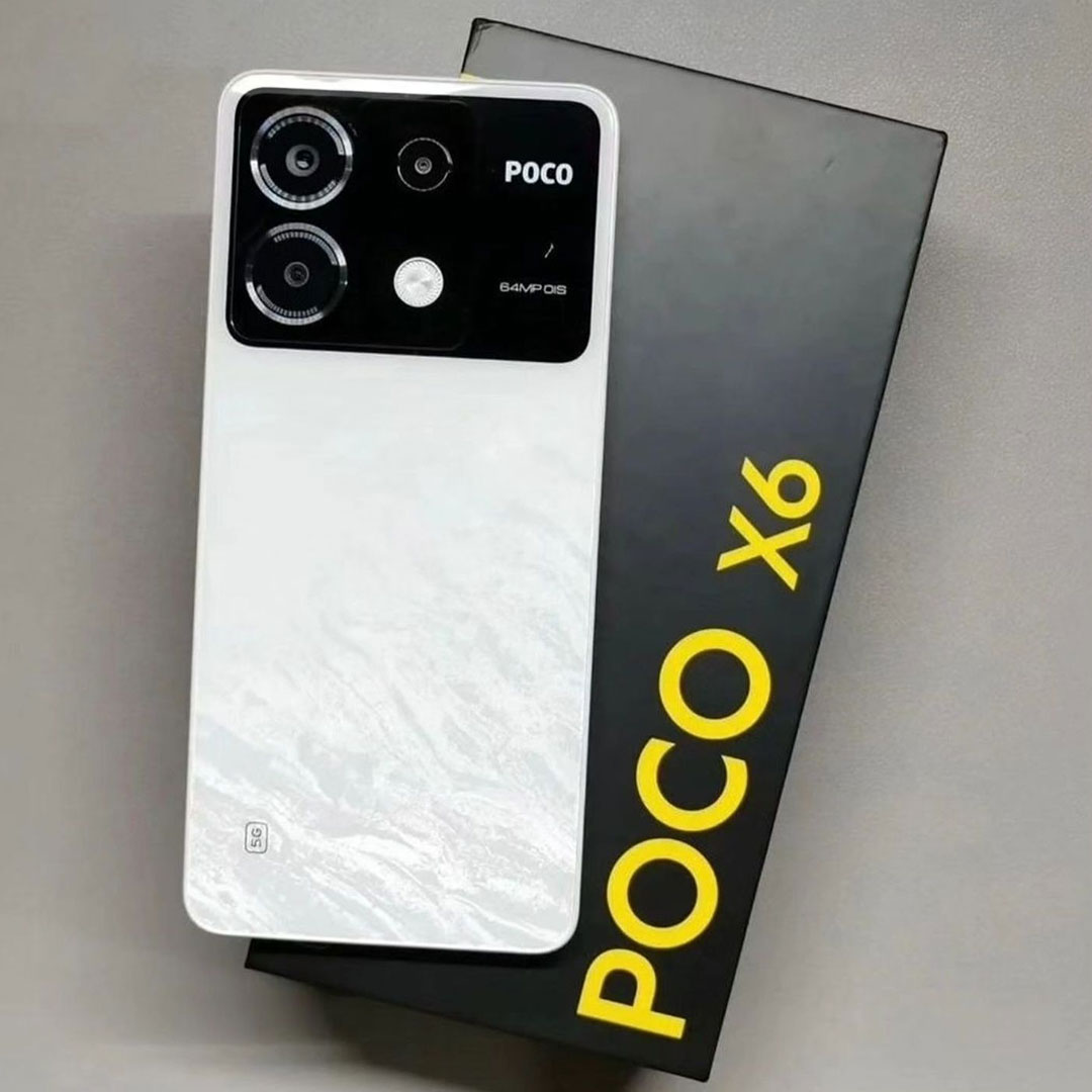 poco x6 5g putih dan kotaknya