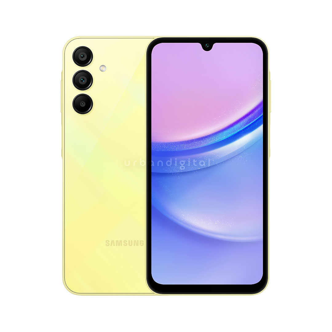 samsung galaxy a15 warna kuning tampak depan belakang