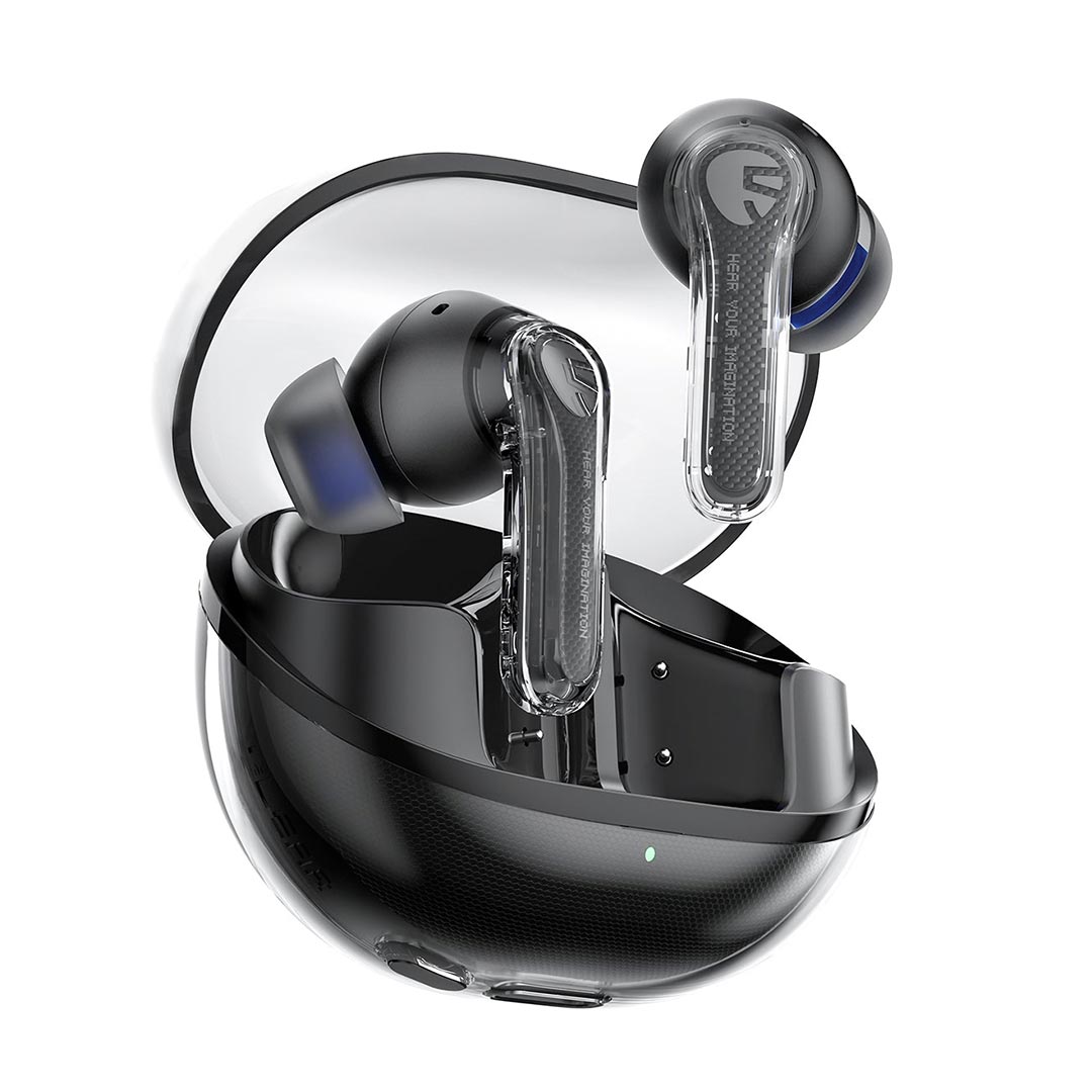 tws soundpeats clear black