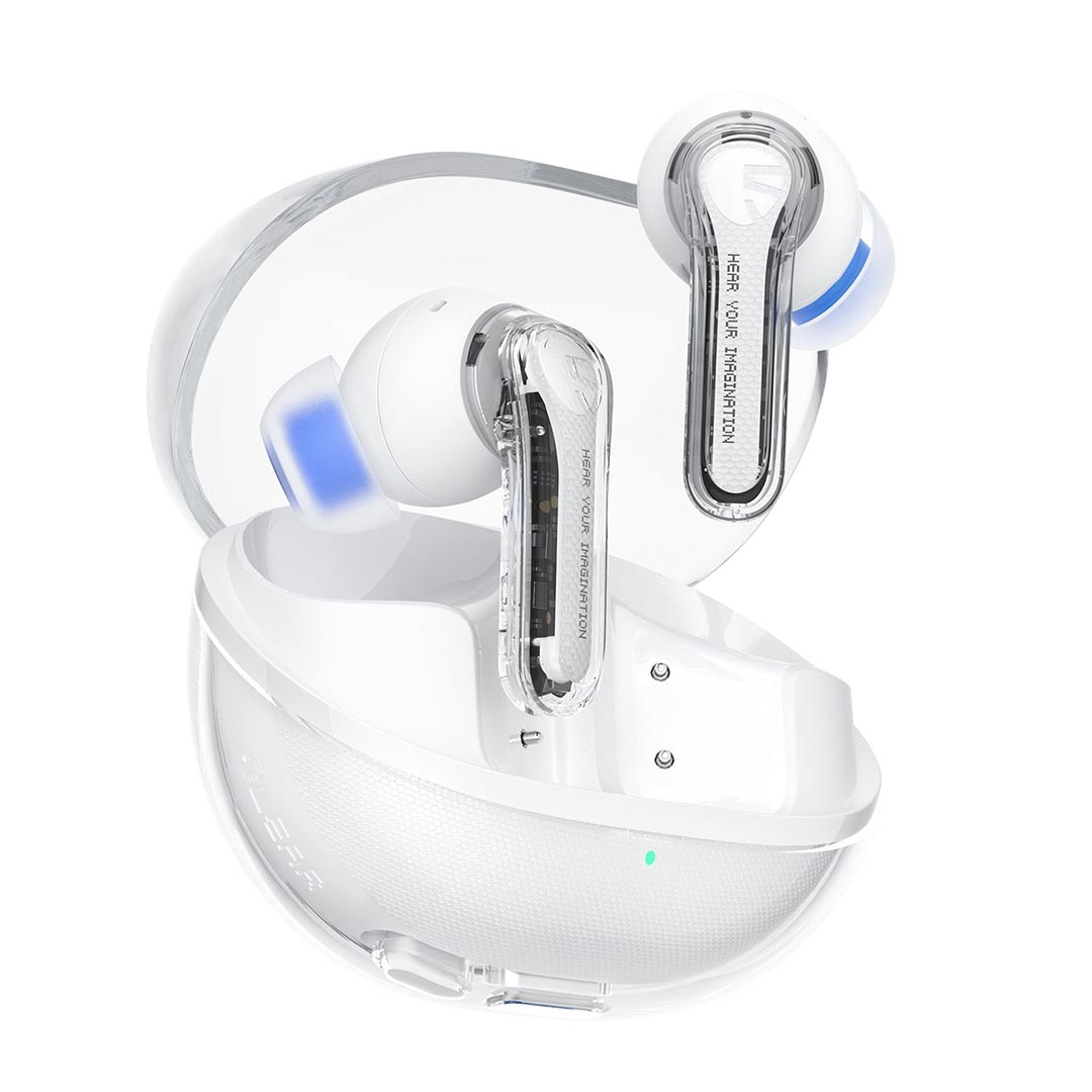 tws soundpeats clear white
