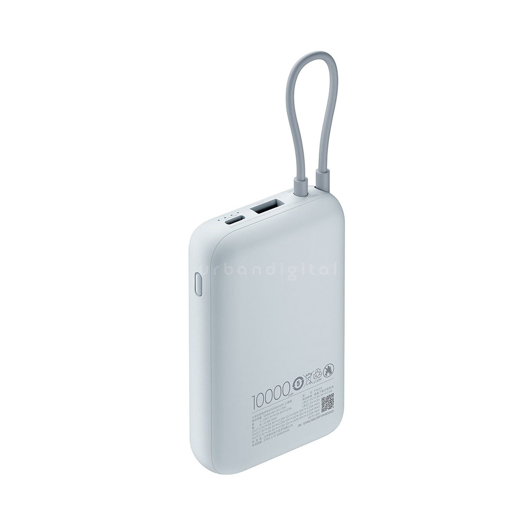 power bank xiaomi 10000mah warna biru bagian belakang