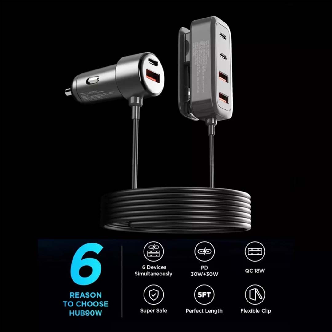 charger mobil KiiP HUB90W 6-in-1