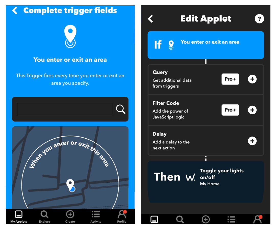 setup wiz dengan ifttt