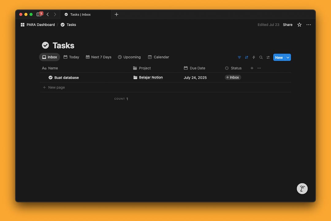 gambar database Tasks