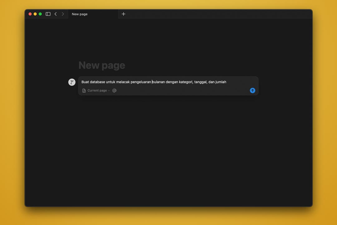 gambar contoh membuat database dengan Notion AI
