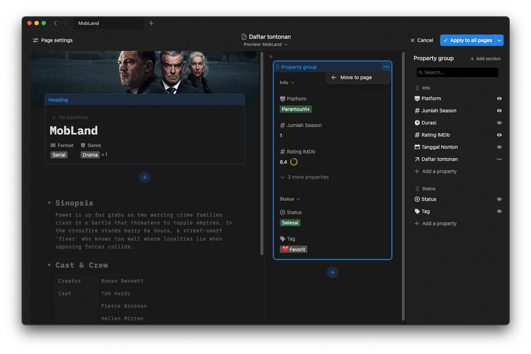 gambar penambahan panel di customize page Notion
