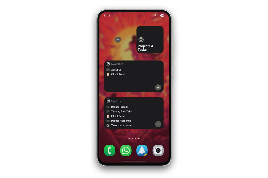 gambar widget Notion di hp Android