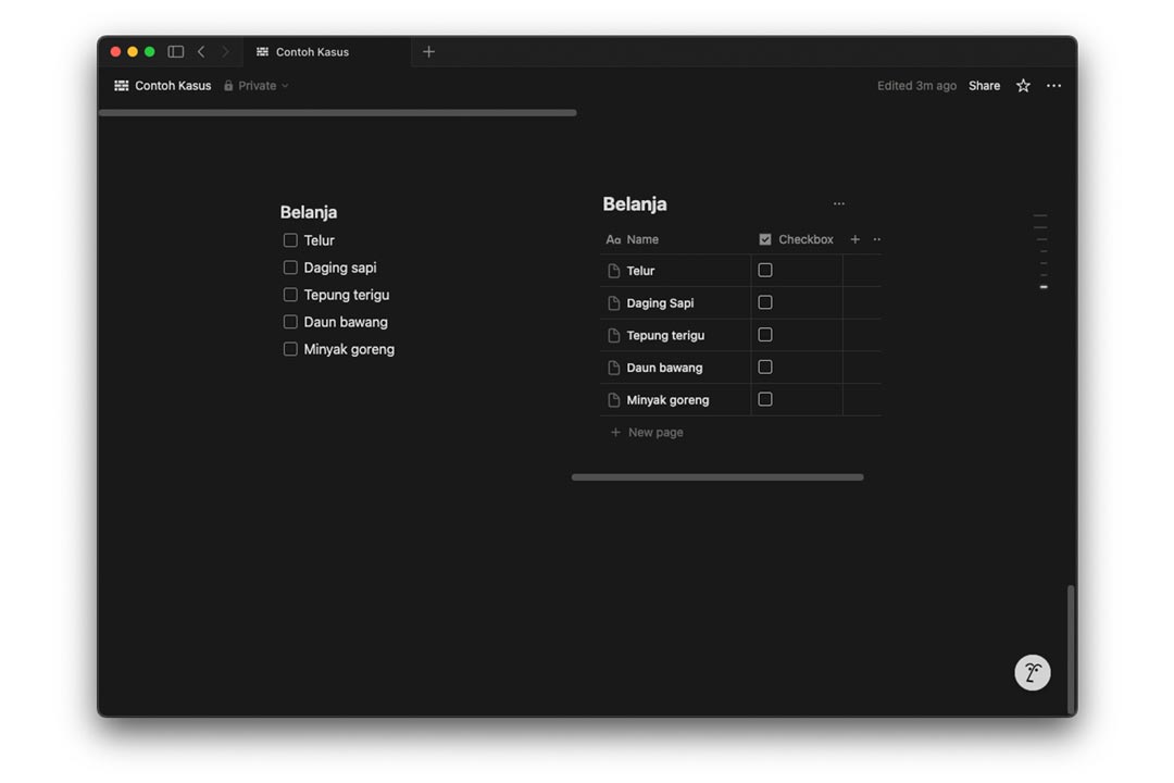 gambar contoh to-do list vs database dengan checkbox