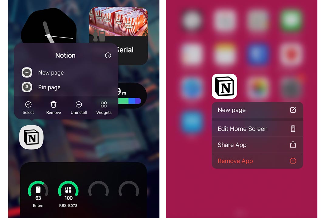 gambar menu new page di ikon aplikasi notion android dan ios
